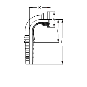 Фланец SAE код 61 угол 90°