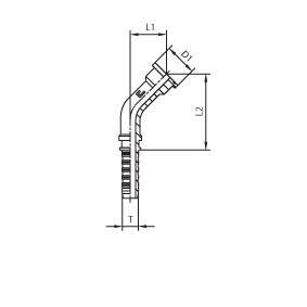 Flange SAE code 61 angle 45°