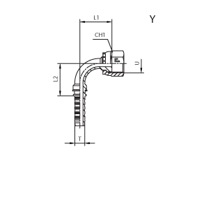 ORFS - 90° angle - pre-crimped/sleeve nut ORFS - 90° angle - pre-crimped/sleeve nut
