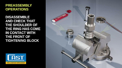 Assembly instructions for CAST DIN 2353 pipe connections with mortise ring B7