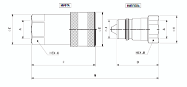 IR-V NPT ниппель/розетка IR-V NPT ниппель/розетка
