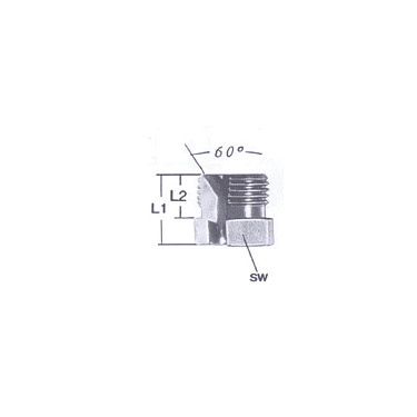 Male threaded nipple, 60° cone